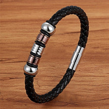 Load image into Gallery viewer, Leather Magnetic Black Bracelet