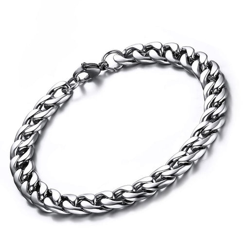 steel silver chains bracelet