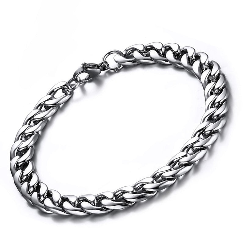 steel silver chains bracelet
