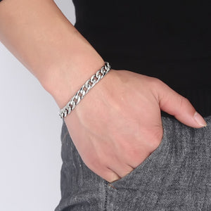 steel silver chains bracelet