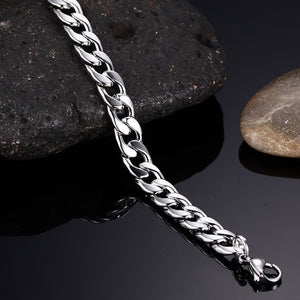 steel silver chains bracelet