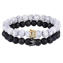 Load image into Gallery viewer, Classic Interlocking Stone with Crown Bracelet