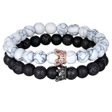 Load image into Gallery viewer, Classic Interlocking Stone with Crown Bracelet