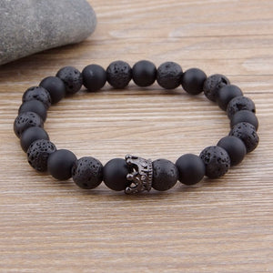 Classic Interlocking Stone with Crown Bracelet